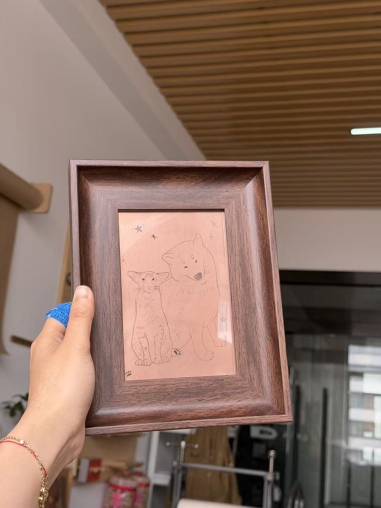铜板宠物版画